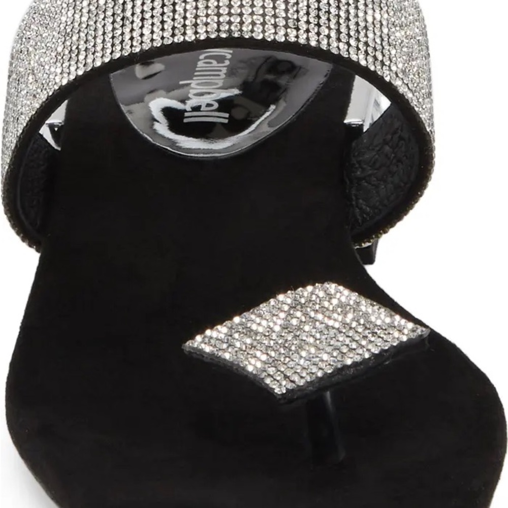Glamorous Black and Rhinestone Jeffrey Campbell Women's Sandals